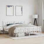 vidaXL Cadre de lit métal sans matelas et pied de lit blanc 183x213 cm