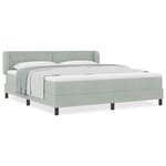Lit avec sommier à ressort et matelas vidaXL Gris clair 180x200 cm Velours