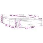 vidaXL Cadre de lit sans matelas blanc bois massif 150x200 cm