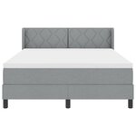 Lit à ressorts vidaXL avec matelas gris clair 160x200 cm en tissu