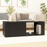 vidaXL Table basse Noir 100x50 5x35 cm Bois d'ingénierie