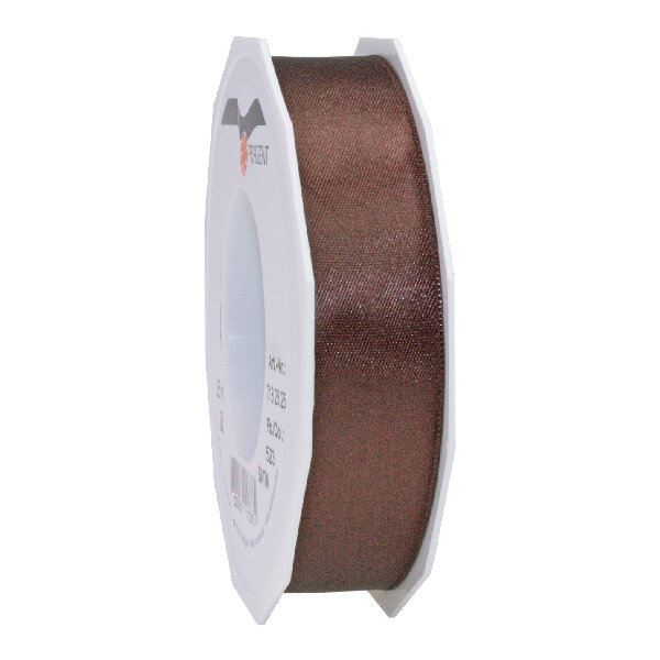 Satin double face 25-m-rouleau 25 mm brun