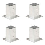 vidaXL Ancres de poteau 4 Pièces Métal galvanisé 81 mm