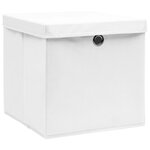 vidaXL Boîtes de rangement avec couvercles 4 Pièces 28x28x28 cm Blanc