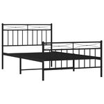 vidaXL Cadre de lit métal sans matelas et pied de lit noir 100x200 cm