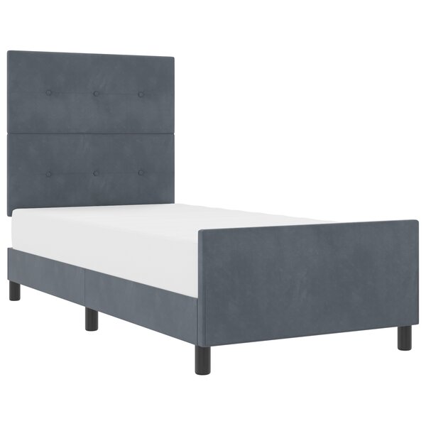 Cadre de lit vidaXL Gris foncé 80x200 cm Velours