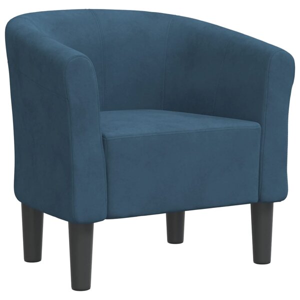 vidaXL Fauteuil cabriolet bleu foncé velours