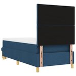 vidaXL Lit à Ressorts avec Matelas & Banc Bleu 90x200 cm Tissu