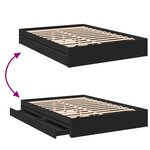 vidaXL Cadre de lit avec tiroirs sans matelas noir 150x200 cm