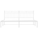 vidaXL Cadre de lit métal avec tête de lit blanc 183x213 cm