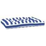 vidaXL Coussin de palette rayures bleues et blanches 120x80x12cm tissu