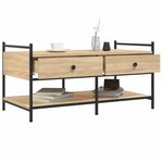 vidaXL Table basse chêne sonoma 99x50x50 cm bois d'ingénierie