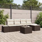 vidaXL Ensemble de canapés de jardin de 5 pièces avec coussins gris en poly rattan