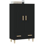 vidaXL Buffet haut noir 70x31x115 cm bois d'ingénierie