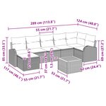 vidaXL Ensemble de canapé de jardin de 8 pièces avec coussins noirs en poly rattan