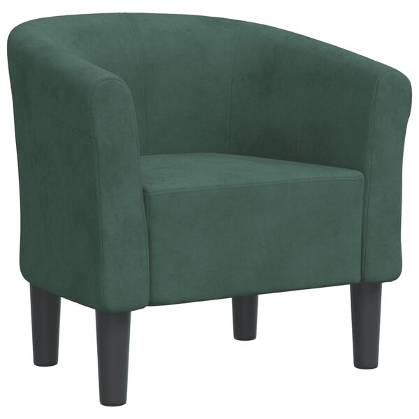 vidaXL Fauteuil cabriolet vert foncé velours