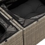 vidaXL Salon de jardin 4 Pièces avec coussins gris résine tressée