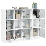 vidaXL Bibliothèque avec portes blanc 136x37x109 cm bois d'ingénierie