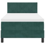 Lit box spring vidaXL avec matelas et LED vert foncé 90x190 cm en velours
