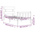 vidaXL Cadre de lit sans matelas bois de pin massif