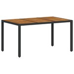 Ensemble de salle à manger jardin vidaXL 5 pièces en poly rotin noir et acacia