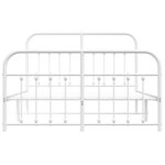 vidaXL Cadre de lit métal sans matelas et pied de lit blanc 135x190 cm