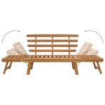 vidaXL Banc de jardin 2-en-1 190 cm Bois solide d'acacia