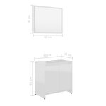 vidaXL Meubles de salle de bain Blanc brillant Bois d'ingénierie
