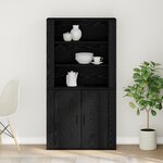 vidaXL Meuble haut chêne noir en bois reconstitué