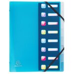 Trieur Polypropylène 3 Rabats Crystal Colours 8 Compartiments - Couleurs Assorties - X 10 - Exacompta