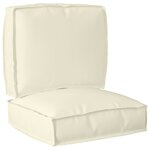 vidaXL Ensemble de coussins de palette de 2 pièces Crème en tissu Oxford