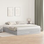 Cadre de lit de rangement vidaXL Gris Sonoma 200x200 cm