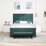 vidaXL Lit avec matelas et banc Vert foncé 160x200 cm Velours