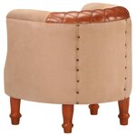 vidaXL Chaise cabriolet marron cuir véritable bois de manguier massif