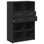 vidaXL Buffet haut noir 80x42 5x124 cm bois d'ingénierie