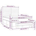 vidaXL Sommier à lattes de lit avec matelas Bleu 140x200 cm Tissu