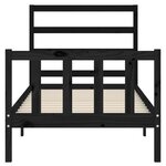 vidaXL Cadre de lit sans matelas noir 100x200 cm bois massif de pin