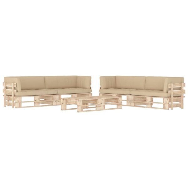 vidaXL Salon de jardin palette 6Pièces avec coussins Bois de pin imprégné