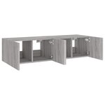 vidaXL Meubles TV muraux et lumières LED 2Pièces sonoma gris 60x35x31 cm