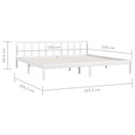 vidaXL Cadre de lit sans matelas blanc bois massif