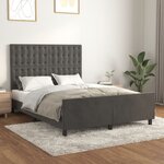 vidaXL Cadre de lit sans matelas gris foncé 140x200 cm velours