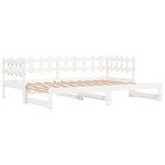 vidaXL Lit coulissant Blanc 2x(80x200) cm Bois de pin massif