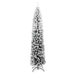 vidaXL Sapin de Noël artificiel mince flocon de neige vert 240 cm PVC