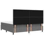 vidaXL Lit avec sommier à ressorts et lumière LED gris 200x200 cm tissu velours côtelé