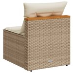 vidaXL Canapés de jardin sans accoudoirs avec coussins 2 Pièces beige