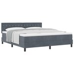 Lit Box Spring vidaXL avec Matelas Gris Foncé Super King en Velours