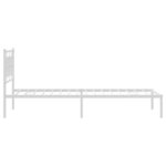 vidaXL Cadre de lit métal avec tête de lit blanc 107x203 cm