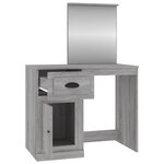 vidaXL Coiffeuse avec miroir sonoma gris 90x50x132 5cm bois ingénierie