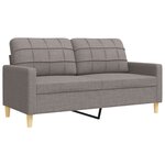 vidaXL Ensemble de canapés 3 Pièces avec coussins décoratifs taupe tissu
