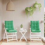 vidaXL Coussins de chaise à dossier bas lot de 2 vert tissu oxford